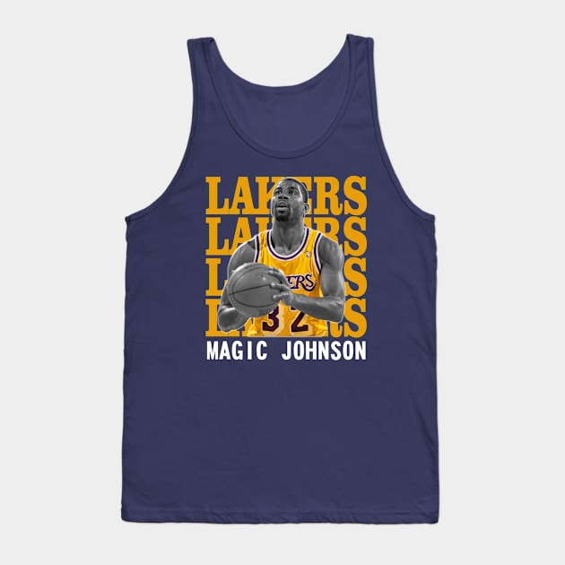 Los Angeles Lakers Magic Johnson Tank Top by Thejockandnerd